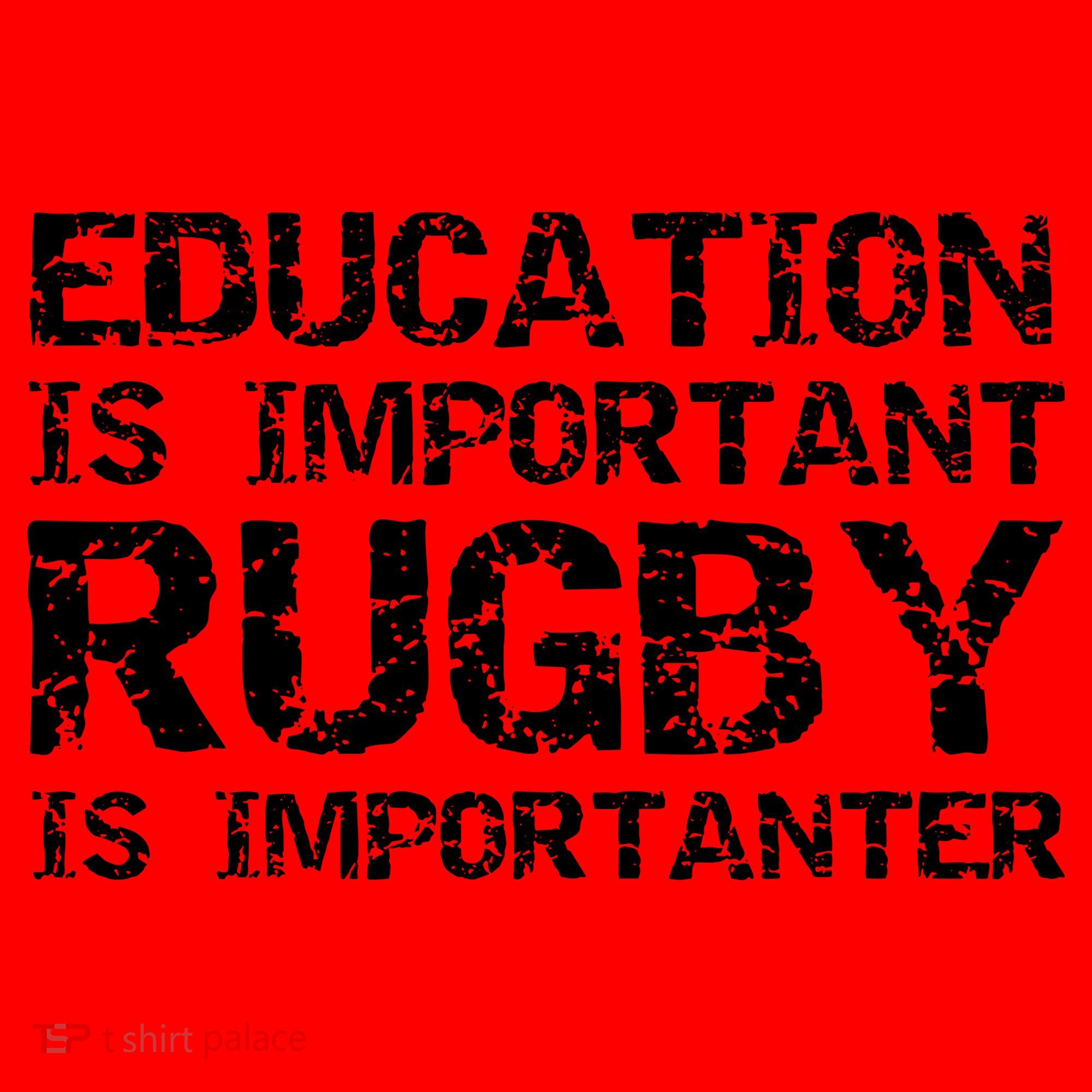 Funny Rugby Gift Education Is Important Rugby Is Importanter Santa Hat
