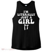 Funny Retro Groovy IM Literally Just A Girl Ladies PosiCharge Tri-Blend Wicking Tank thumb 0