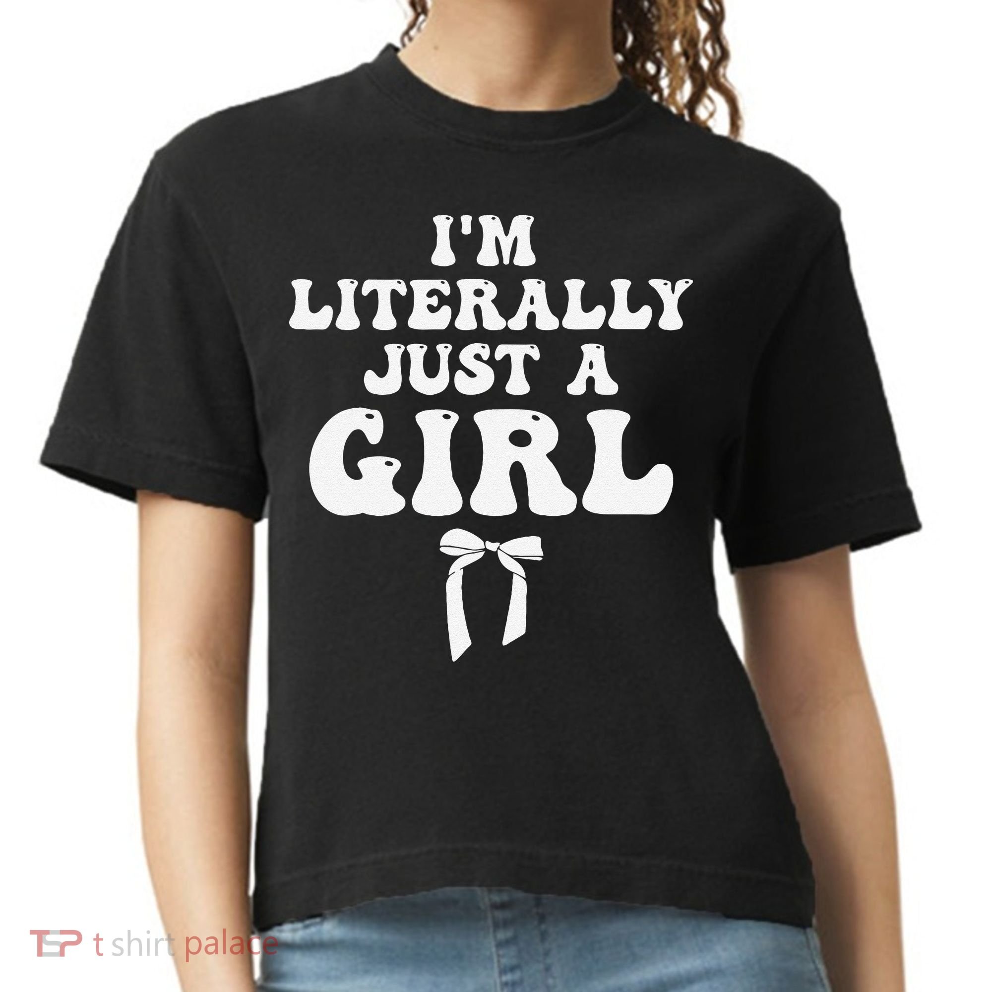 Funny Retro Groovy IM Literally Just A Girl Comfort Colors Boxy T-Shirt