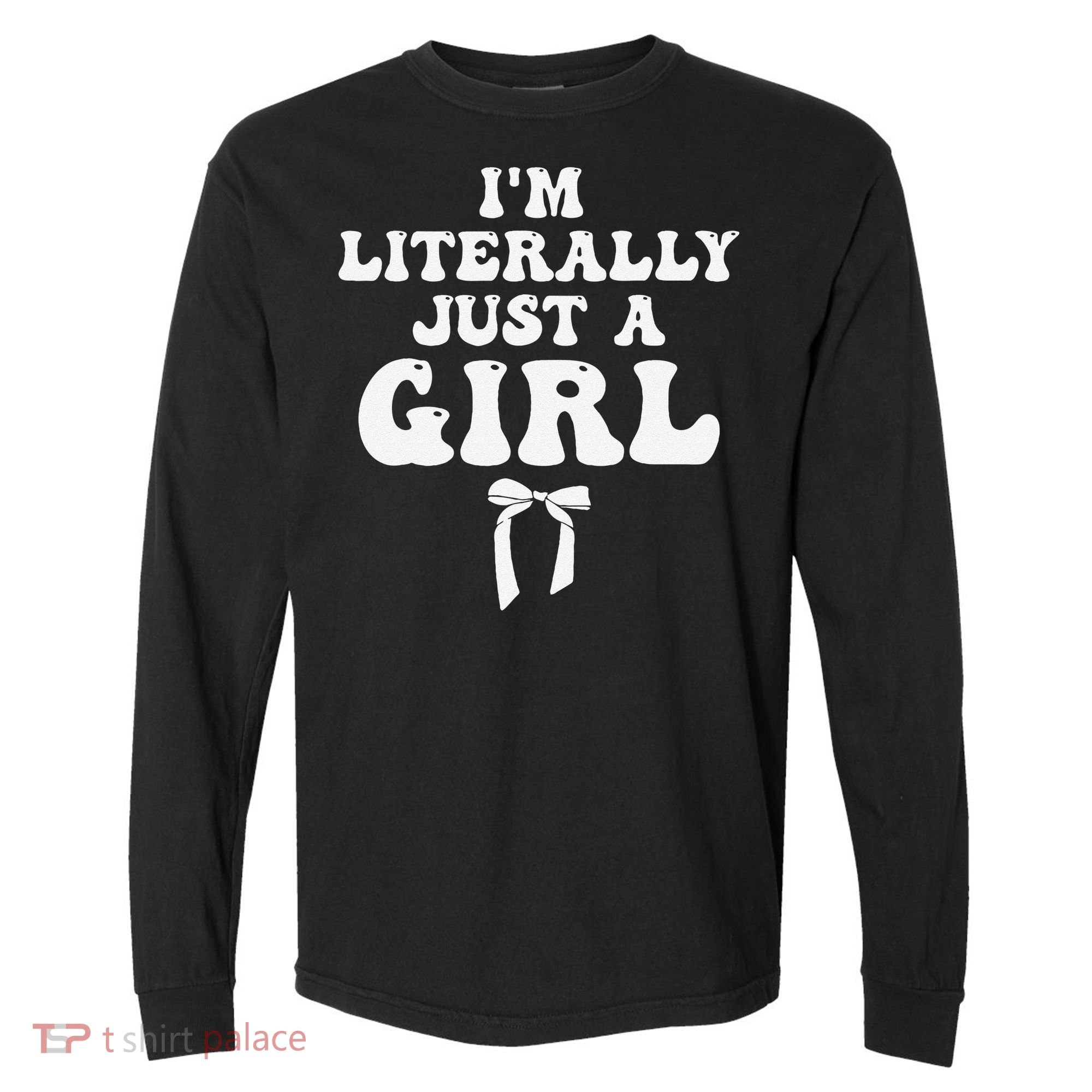 Funny Retro Groovy IM Literally Just A Girl Comfort Colors Heavyweight Long Sleeve T-Shirt