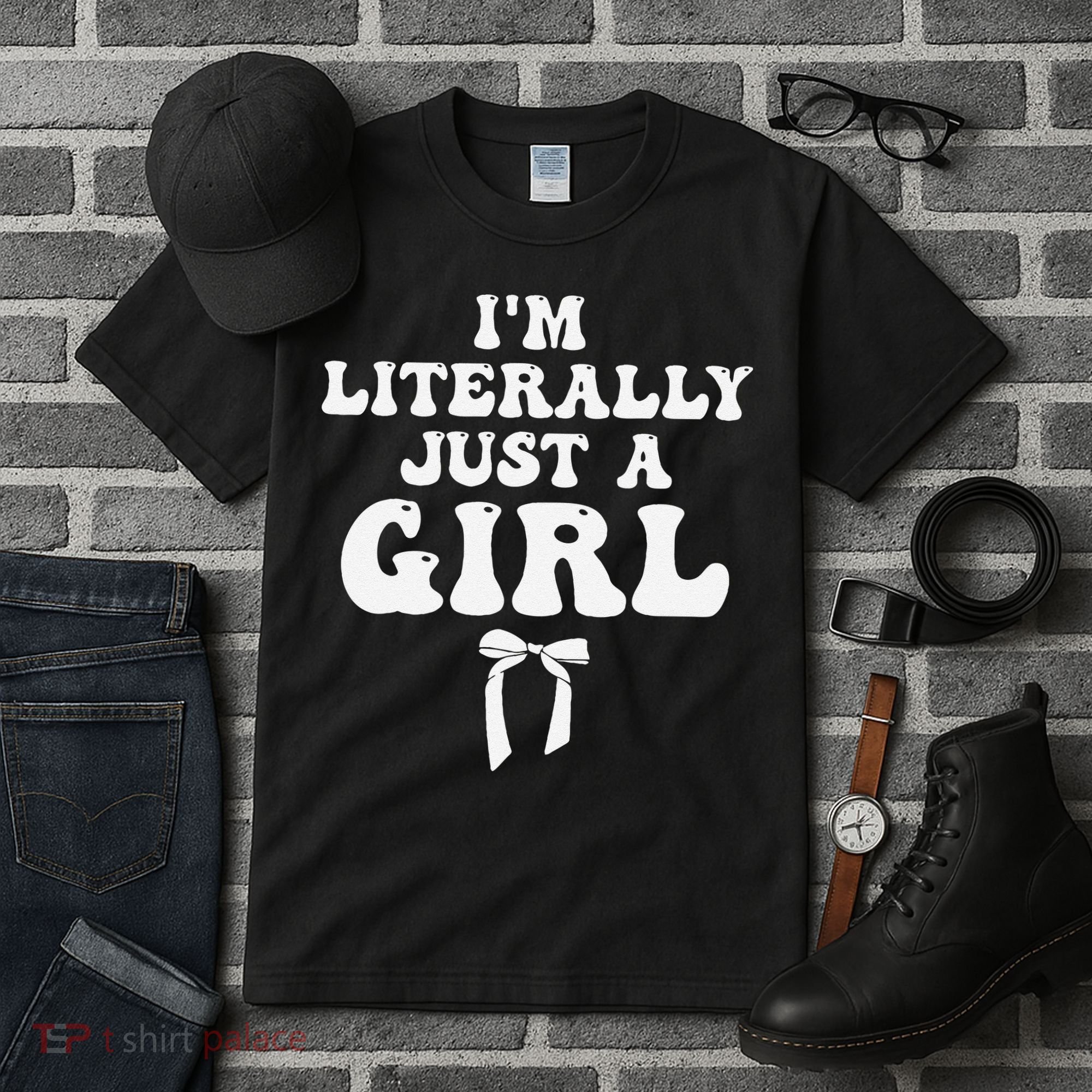 Funny Retro Groovy IM Literally Just A Girl Tall T-Shirt