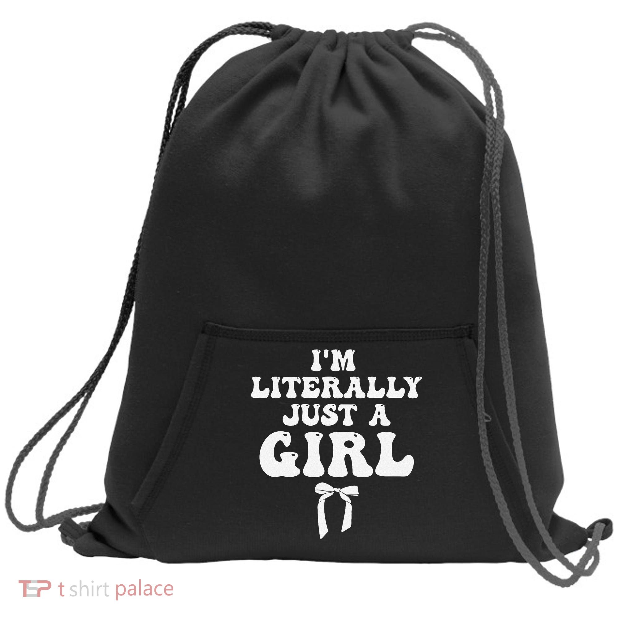 Funny Retro Groovy IM Literally Just A Girl Sweatshirt Cinch Pack Bag