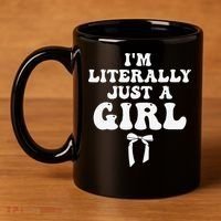 Funny Retro Groovy IM Literally Just A Girl 11oz C Handle Ceramic Mug thumb 4