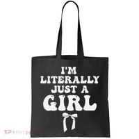 Funny Retro Groovy IM Literally Just A Girl Tote Bag thumb 0
