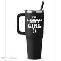 Funny Retro Groovy IM Literally Just A Girl 40oz Vacuum Insulated Stainless Steel Travel Tumbler thumb 2