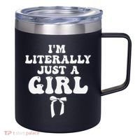 Funny Retro Groovy IM Literally Just A Girl 12oz Stainless Steel Coffee Mug thumb 0