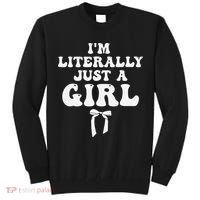 Funny Retro Groovy IM Literally Just A Girl Tall Sweatshirt thumb 0