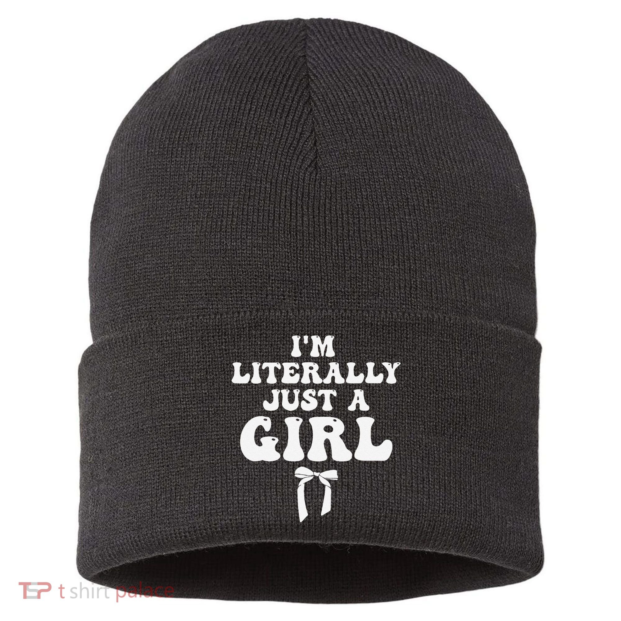 Funny Retro Groovy IM Literally Just A Girl Sustainable Knit Beanie