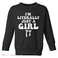 Funny Retro Groovy IM Literally Just A Girl Toddler Sweatshirt thumb 0