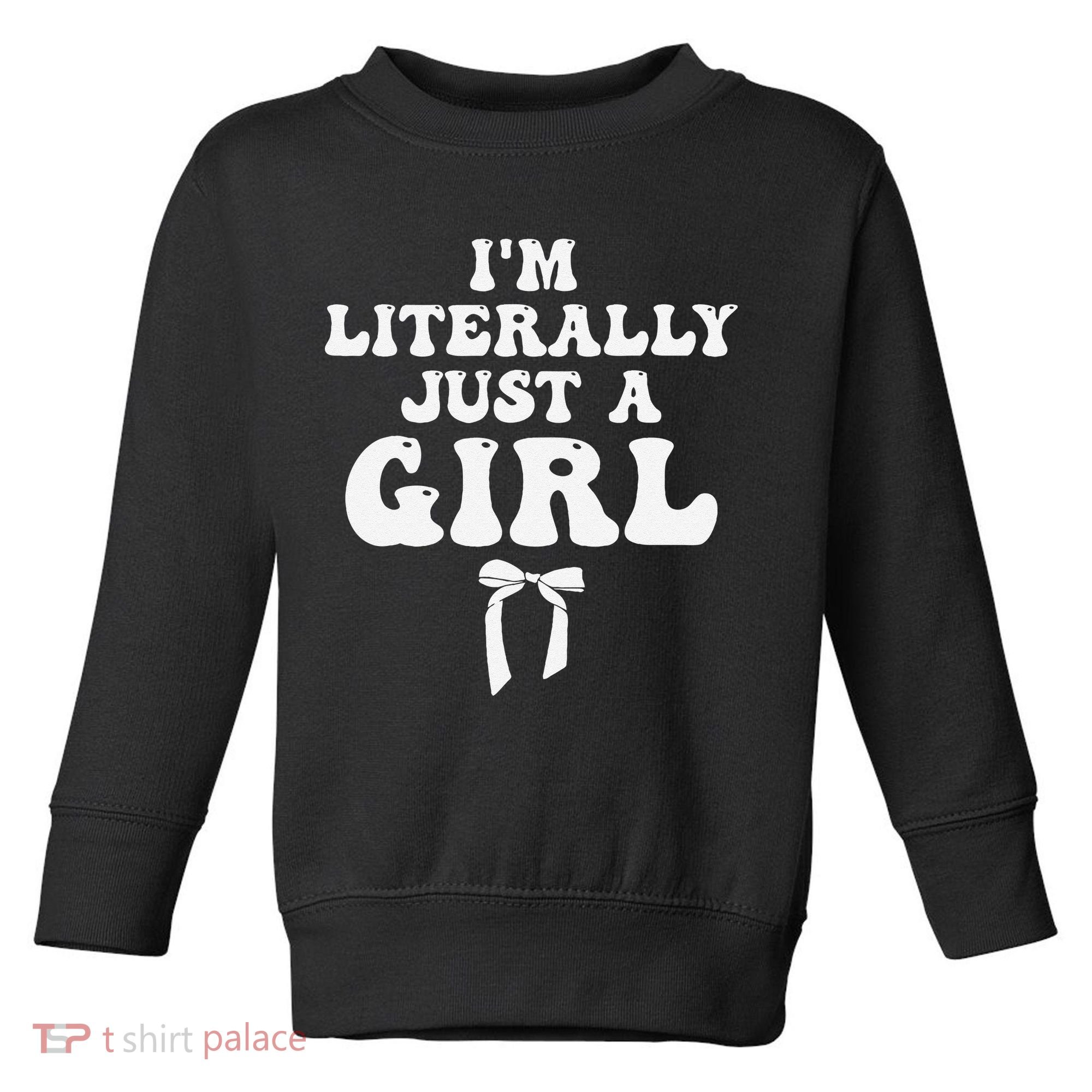 Funny Retro Groovy IM Literally Just A Girl Toddler Sweatshirt