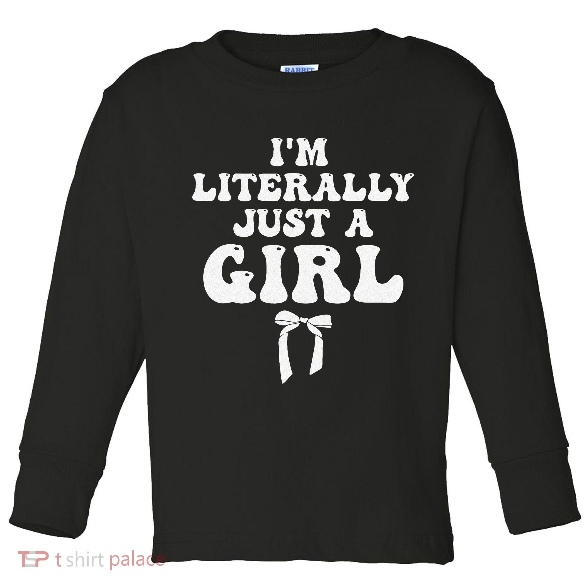 Funny Retro Groovy IM Literally Just A Girl Toddler Long Sleeve Shirt