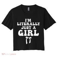 Funny Retro Groovy IM Literally Just A Girl Women's Crop Top Tee thumb 0