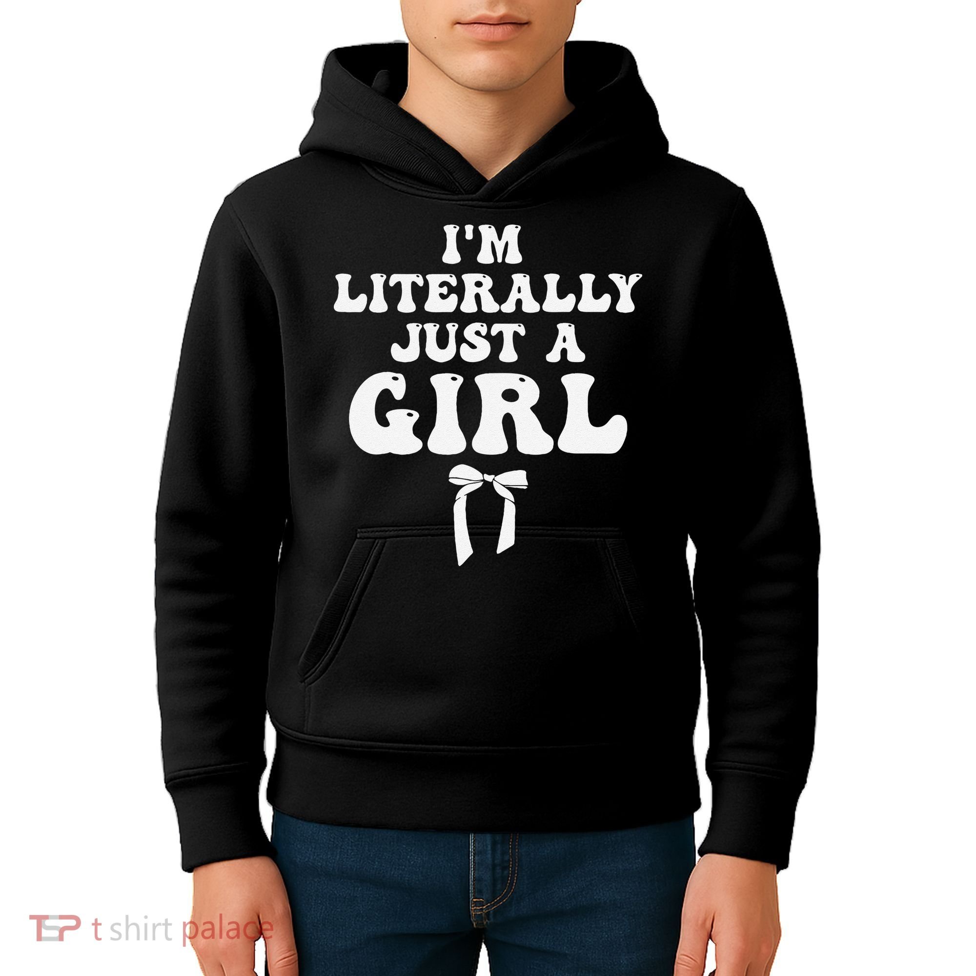 Funny Retro Groovy IM Literally Just A Girl Kids Hoodie