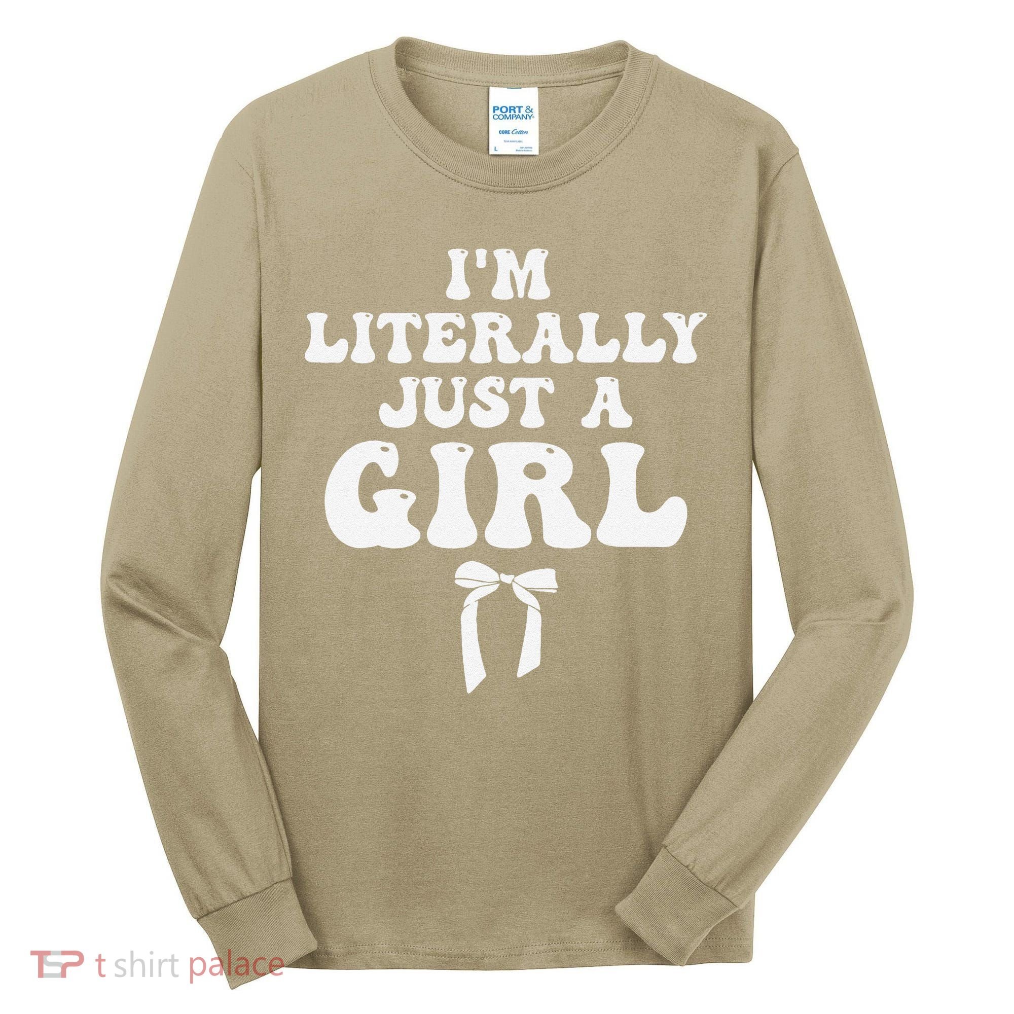 Funny Retro Groovy IM Literally Just A Girl Tall Long Sleeve Shirt