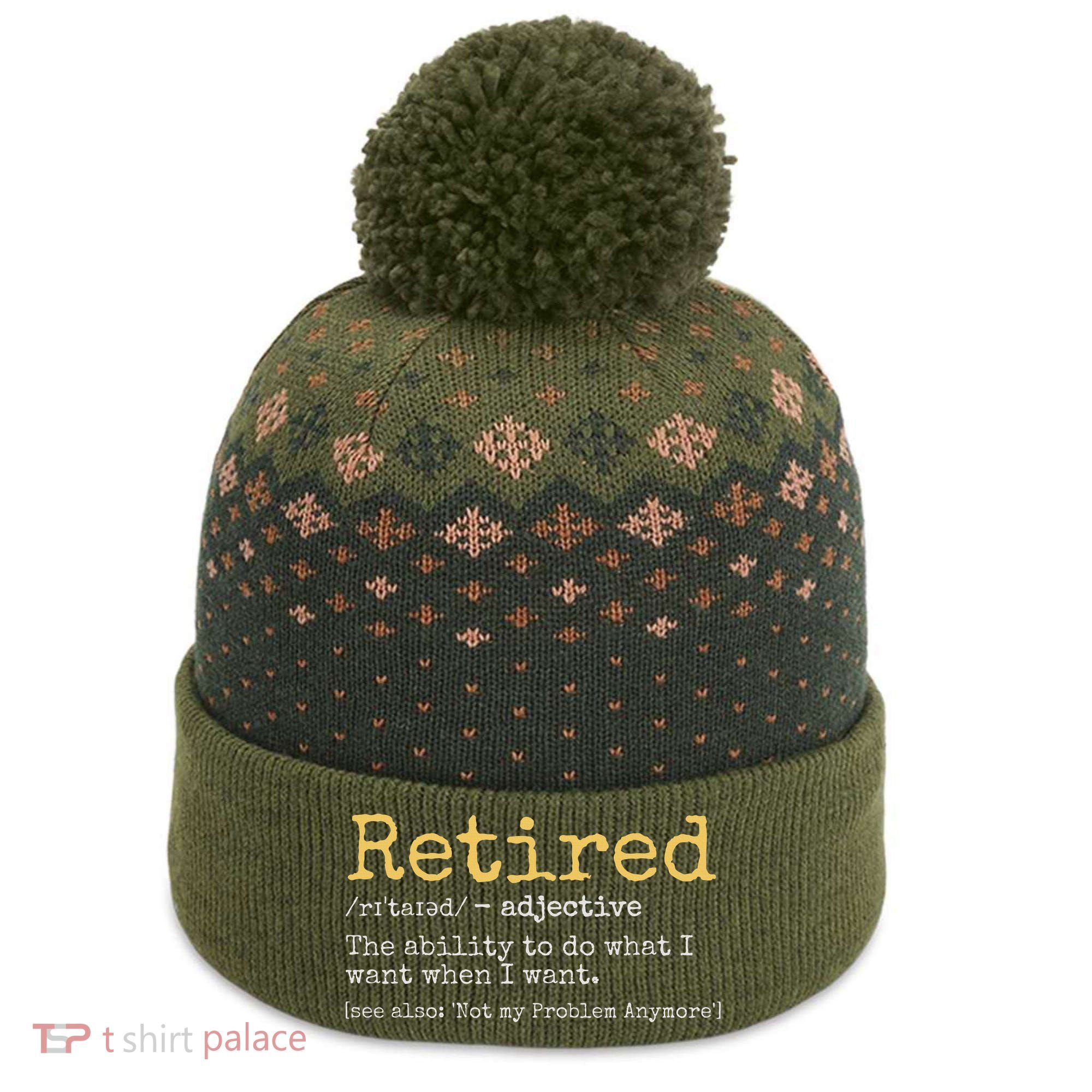 Funny Retirement Gag The Baniff Cuffed Pom Beanie