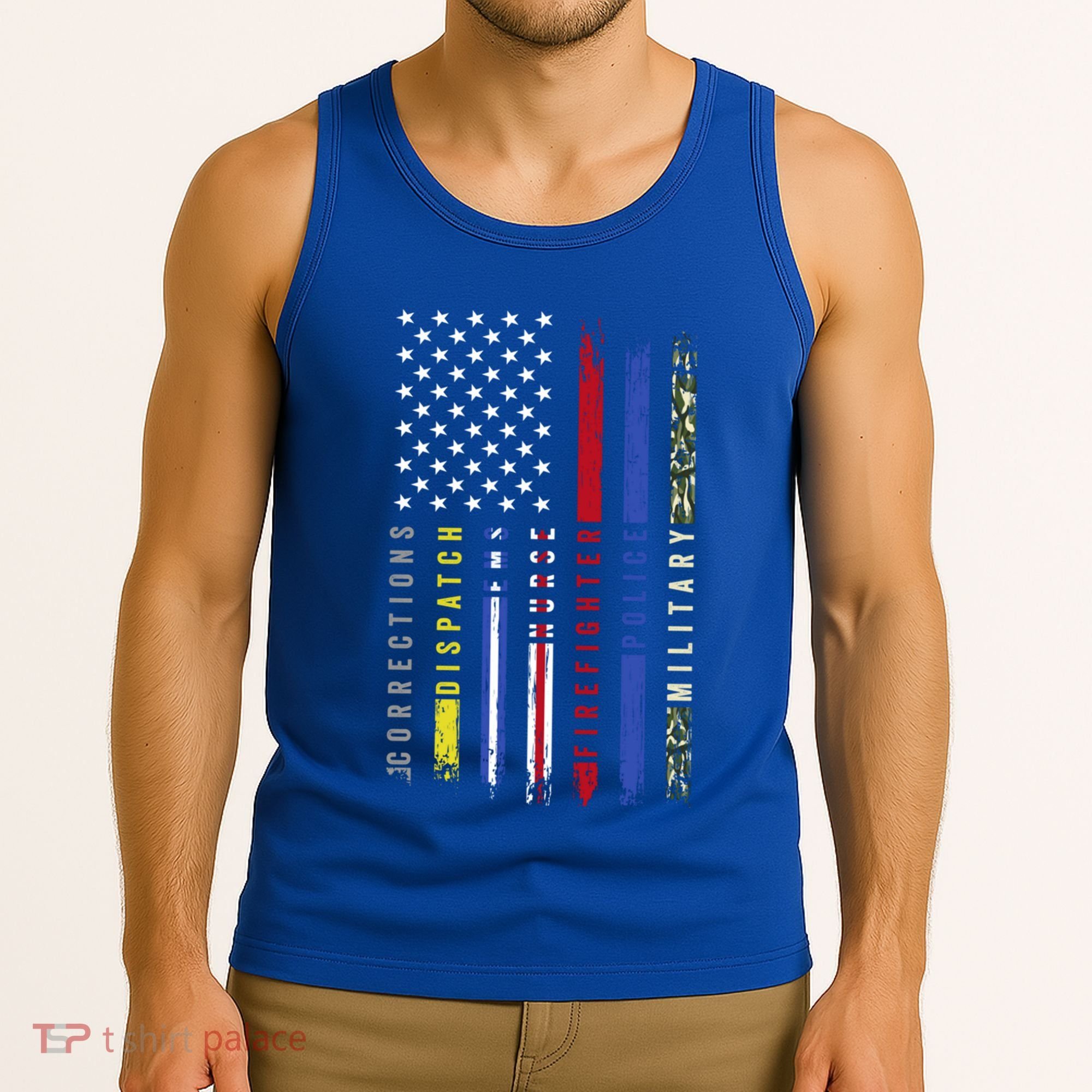 First Responders Hero Flag Nurse Ems Police Fire Military Cool Gift Tank Top