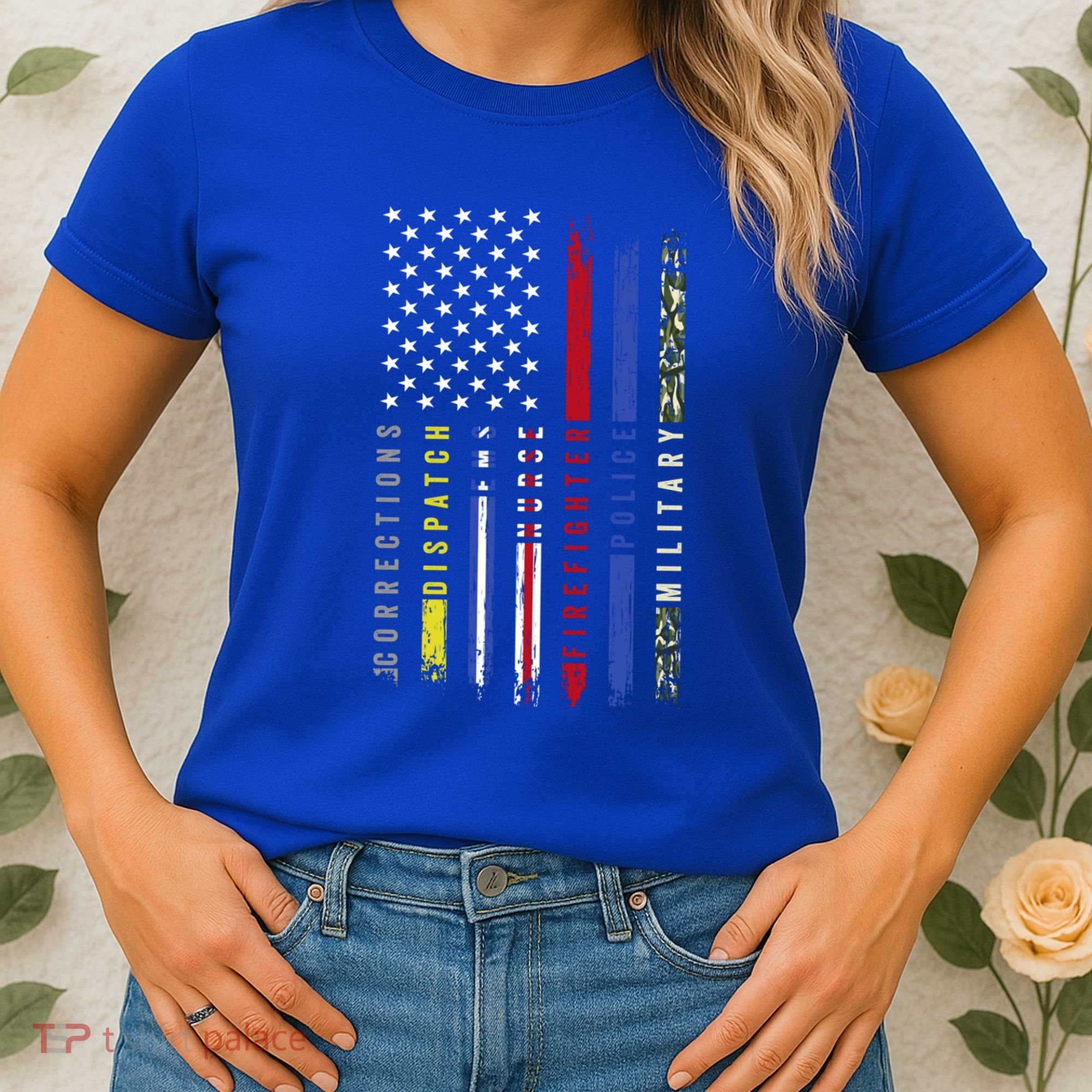 First Responders Hero Flag Nurse Ems Police Fire Military Cool Gift Women's T-Shirt