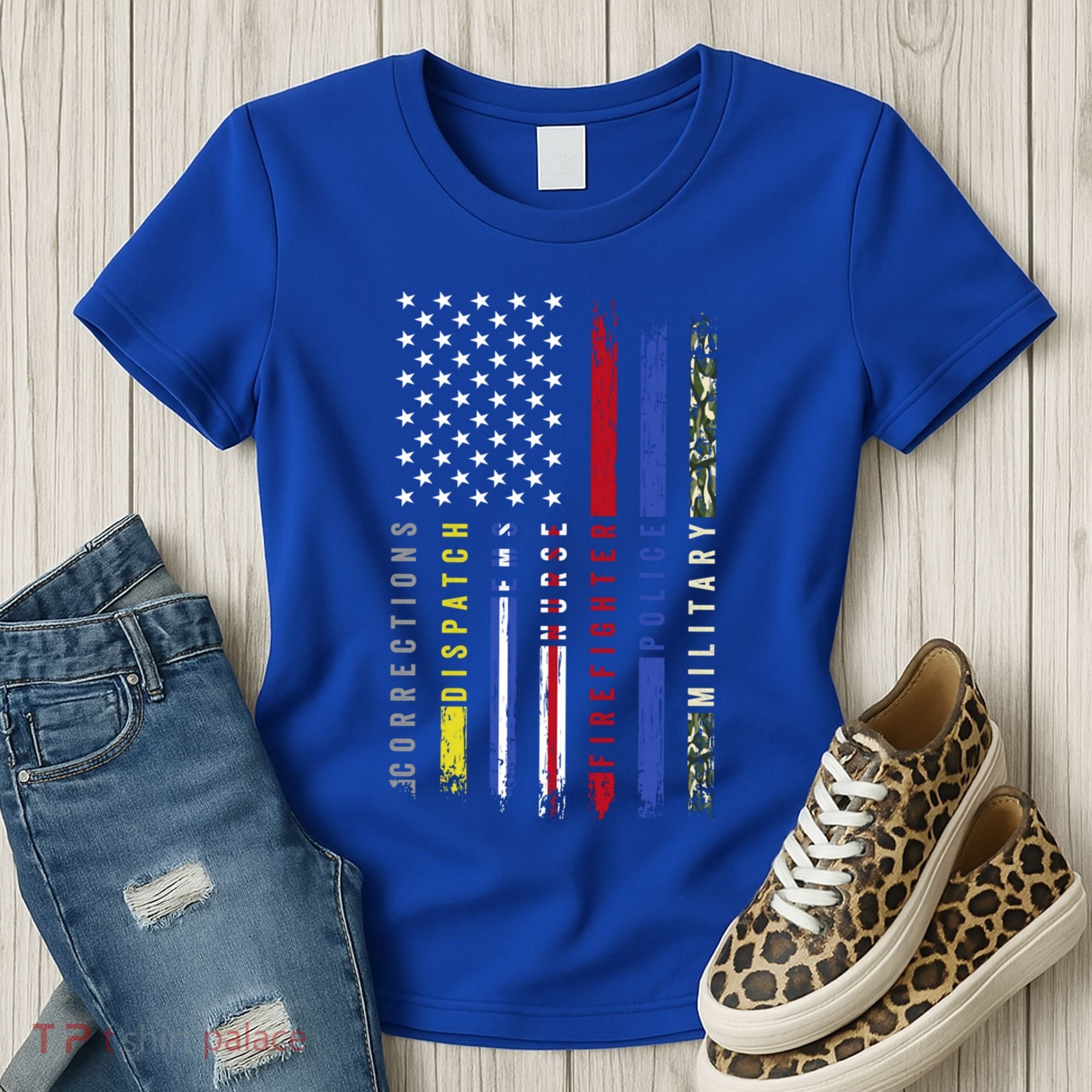 First Responders Hero Flag Nurse Ems Police Fire Military Cool Gift Women's T-Shirt