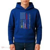 First Responders Hero Flag Nurse Ems Police Fire Military Cool Gift Kids Hoodie thumb 4