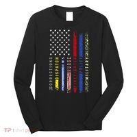 First Responders Hero Flag Nurse EMS Police Fire Military Long Sleeve Shirt thumb 0