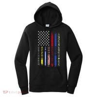 First Responders Hero Flag Nurse EMS Police Fire Military Women's Hoodie thumb 0