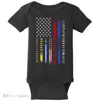 First Responders Hero Flag Nurse EMS Police Fire Military Baby Bodysuit thumb 0