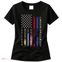 First Responders Hero Flag Nurse EMS Police Fire Military Women's T-Shirt thumb 0