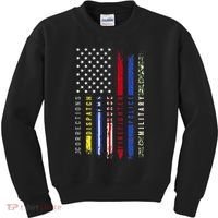 First Responders Hero Flag Nurse EMS Police Fire Military Kids Sweatshirt thumb 0