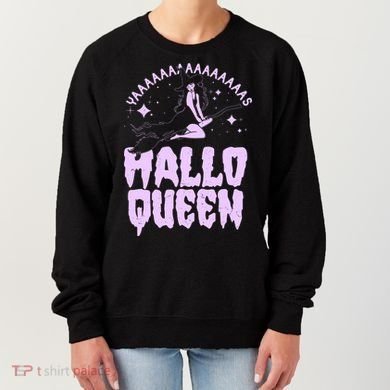 Funny Retro Halloween Yaaas Hallo Queen Witch Women's Sweatshirt