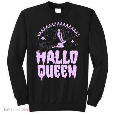 Funny Retro Halloween Yaaas Hallo Queen Witch Sweatshirt