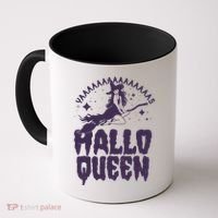 Funny Retro Halloween Yaaas Hallo Queen Witch Coffee Mug thumb 0