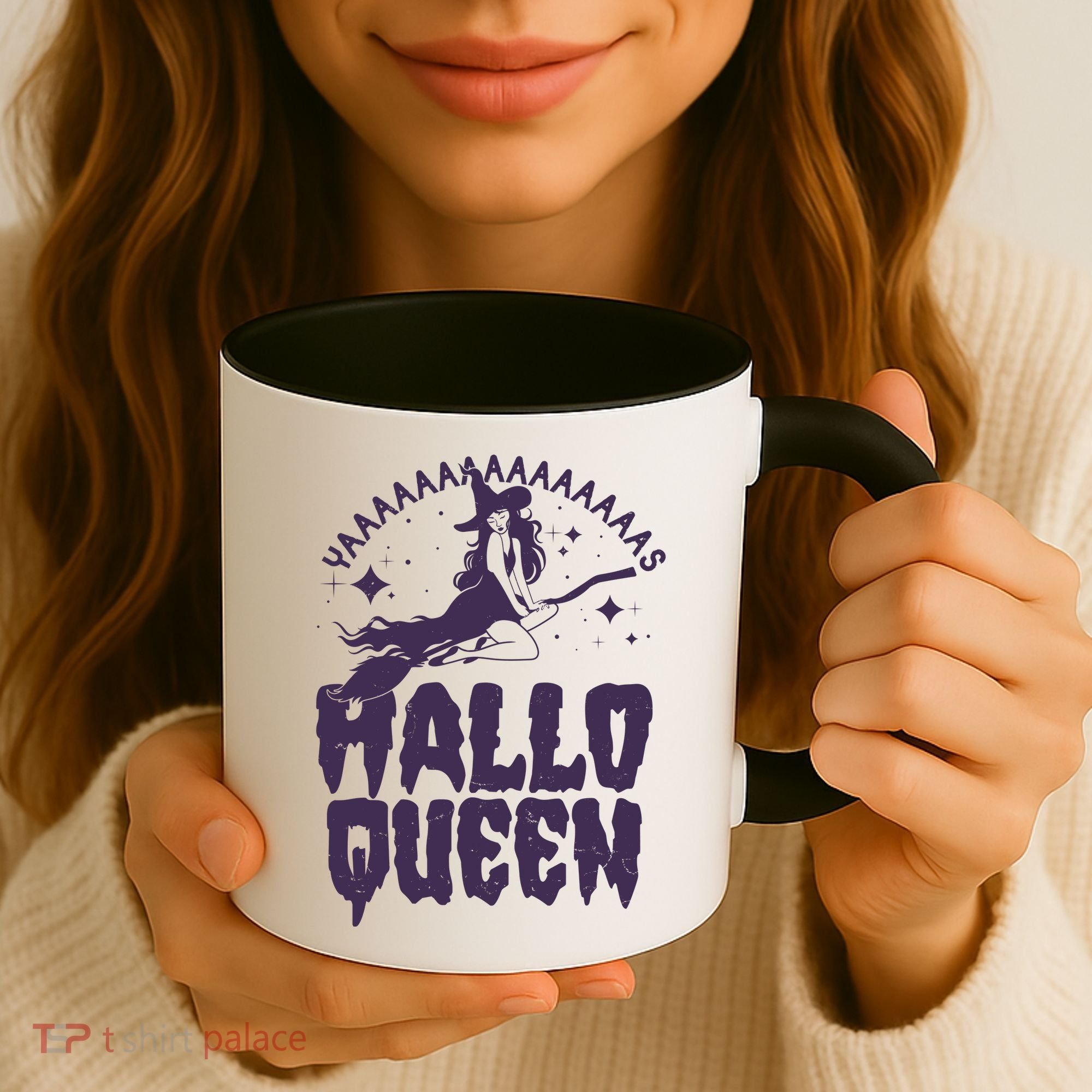 Funny Retro Halloween Yaaas Hallo Queen Witch Coffee Mug