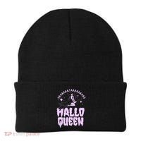 Funny Retro Halloween Yaaas Hallo Queen Witch Beanie thumb 0