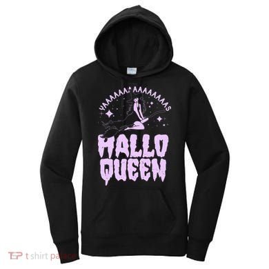 Funny Retro Halloween Yaaas Hallo Queen Witch Women's Hoodie