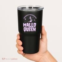 Funny Retro Halloween Yaaas Hallo Queen Witch Tumbler thumb 2