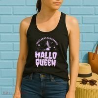 Funny Retro Halloween Yaaas Hallo Queen Witch Women's Tank Top thumb 2