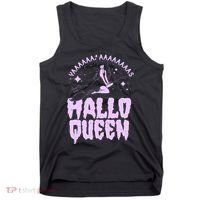 Funny Retro Halloween Yaaas Hallo Queen Witch Tank Top thumb 0
