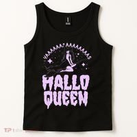 Funny Retro Halloween Yaaas Hallo Queen Witch Tank Top thumb 2
