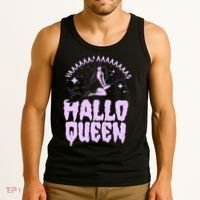 Funny Retro Halloween Yaaas Hallo Queen Witch Tank Top thumb 3