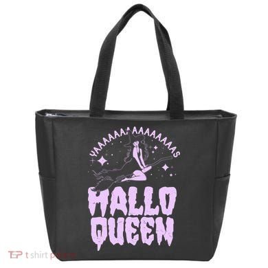 Funny Retro Halloween Yaaas Hallo Queen Witch Tote Bag