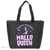 Funny Retro Halloween Yaaas Hallo Queen Witch Tote Bag thumb 0