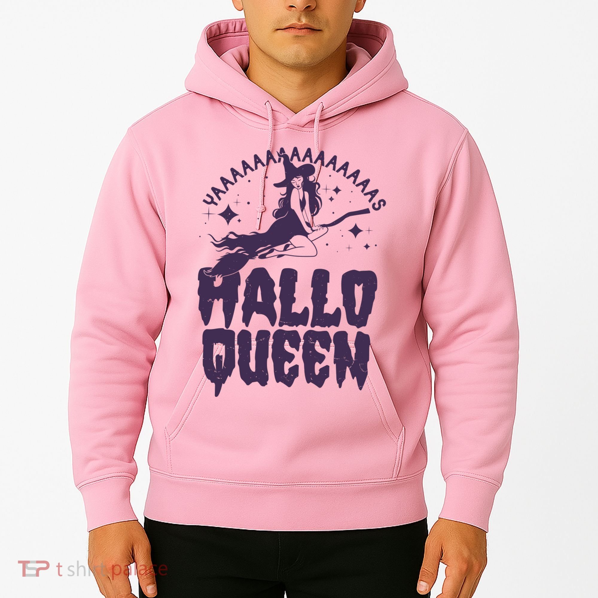 Funny Retro Halloween Yaaas Hallo Queen Witch Hoodie