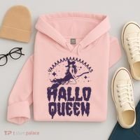 Funny Retro Halloween Yaaas Hallo Queen Witch Hoodie thumb 4