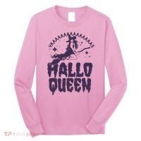 Funny Retro Halloween Yaaas Hallo Queen Witch Long Sleeve Shirt thumb 0
