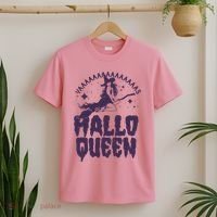 Funny Retro Halloween Yaaas Hallo Queen Witch T-Shirt thumb 2