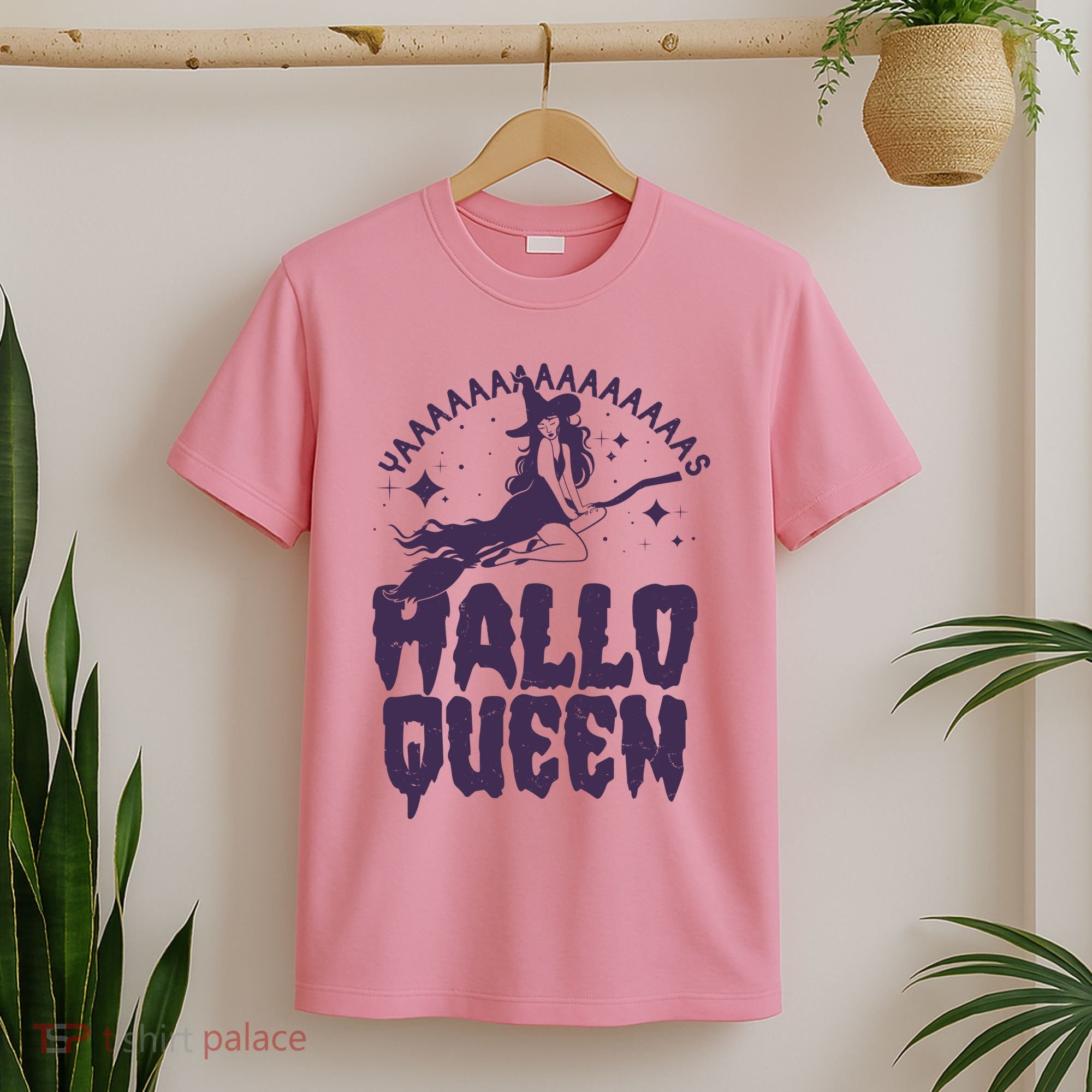 Funny Retro Halloween Yaaas Hallo Queen Witch T-Shirt