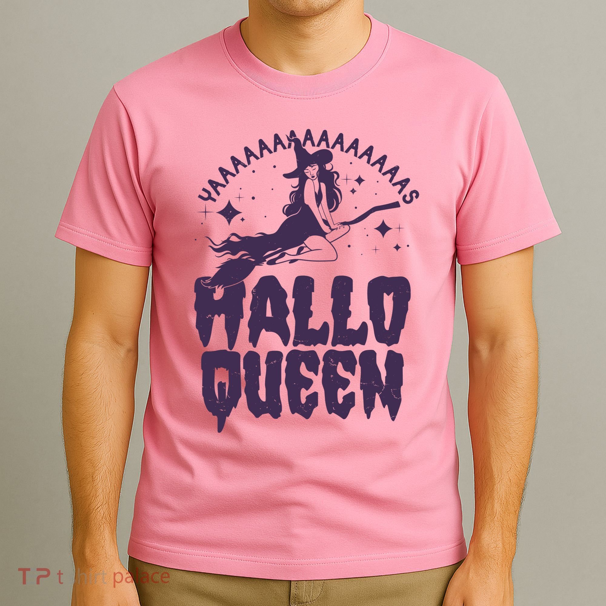 Funny Retro Halloween Yaaas Hallo Queen Witch T-Shirt