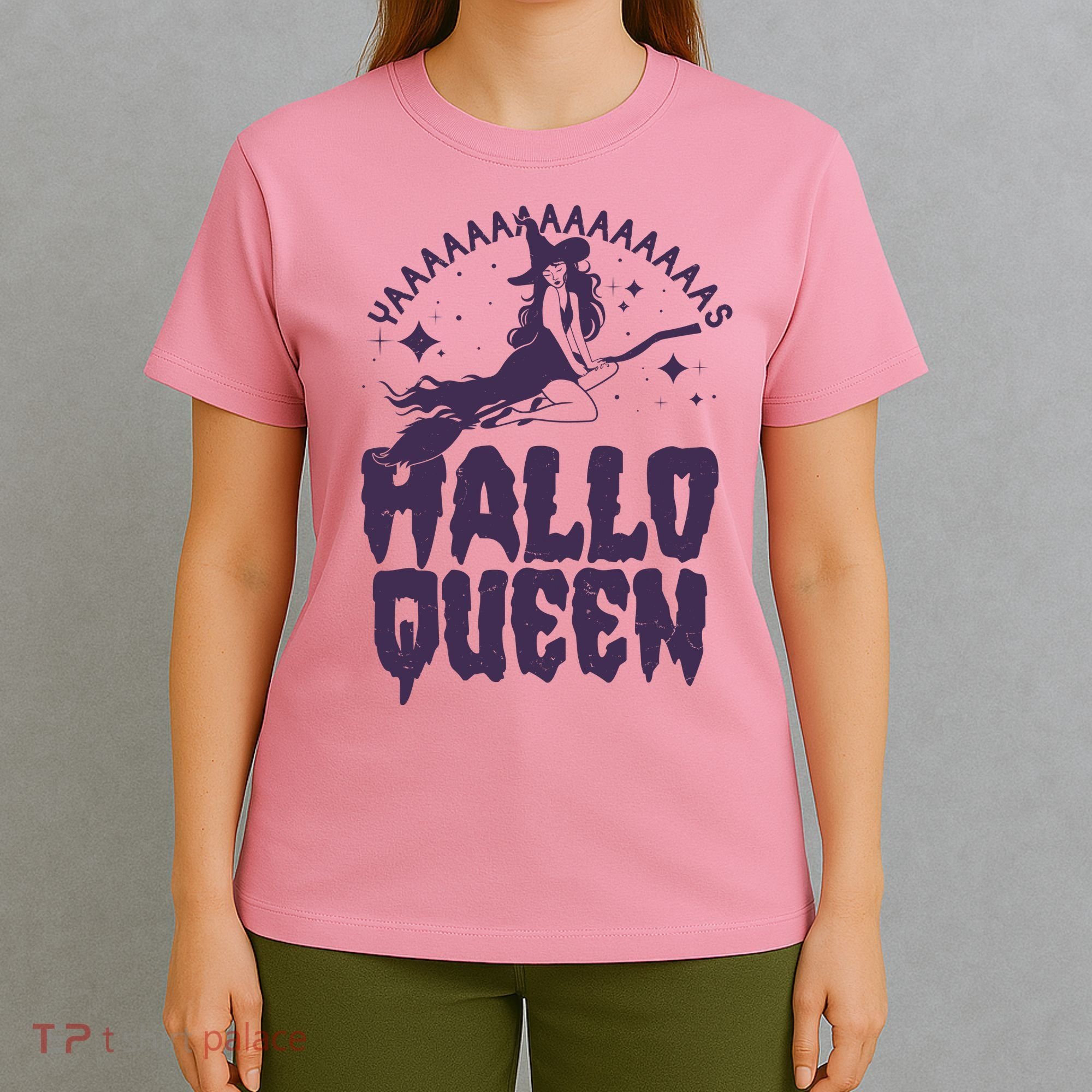 Funny Retro Halloween Yaaas Hallo Queen Witch T-Shirt