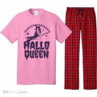 Funny Retro Halloween Yaaas Hallo Queen Witch Pajama Set thumb 0