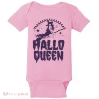 Funny Retro Halloween Yaaas Hallo Queen Witch Baby Bodysuit thumb 0